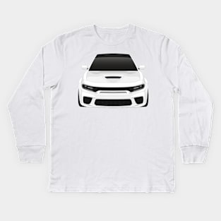 Charger Widebody White-Knuckle + black roof Kids Long Sleeve T-Shirt